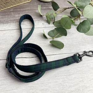 Dog Lead | Black Watch Tartan Dog Lead | Tartan Dog Lead | Handmade Dog Lead | Green Plaid Dog Leash | Traditional Tartan Dog Lead