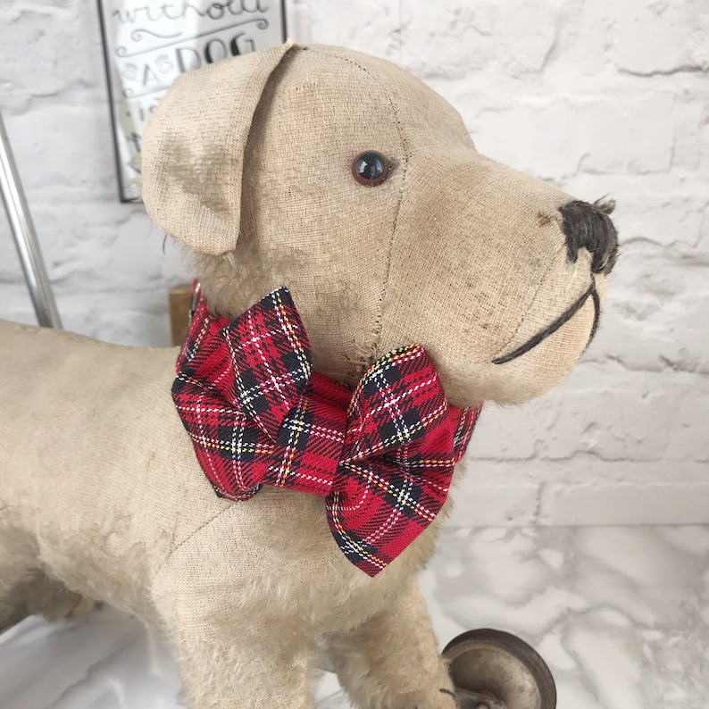 Dog Bow Tie Traditional Red Tartan Dog Bow Tie Red Tartan Etsy
