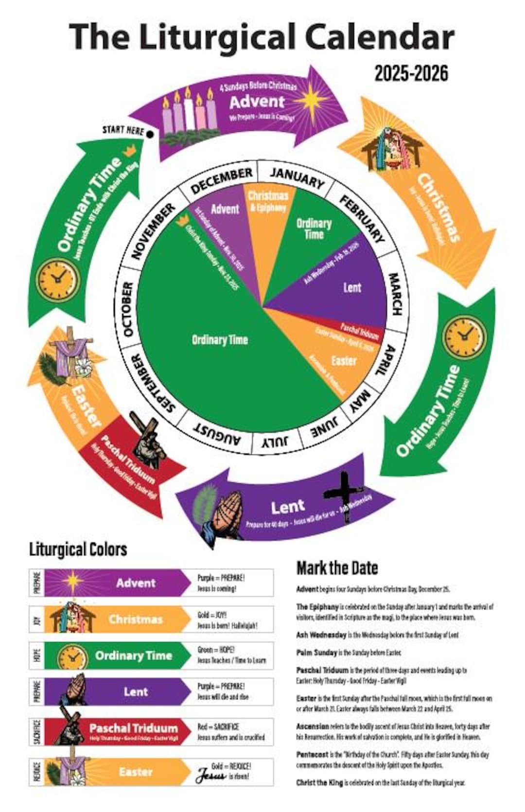 Liturgical Calendar 2025-2026 - Etsy