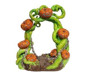 Portal/Arco de calabaza: para Lemax Spooky Town y Dept 56 Halloween Villages