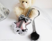 Bookmark romantic corset Victorian metalic pink and black corset, strapless, Christmas gift bookmark handmade, girly gift