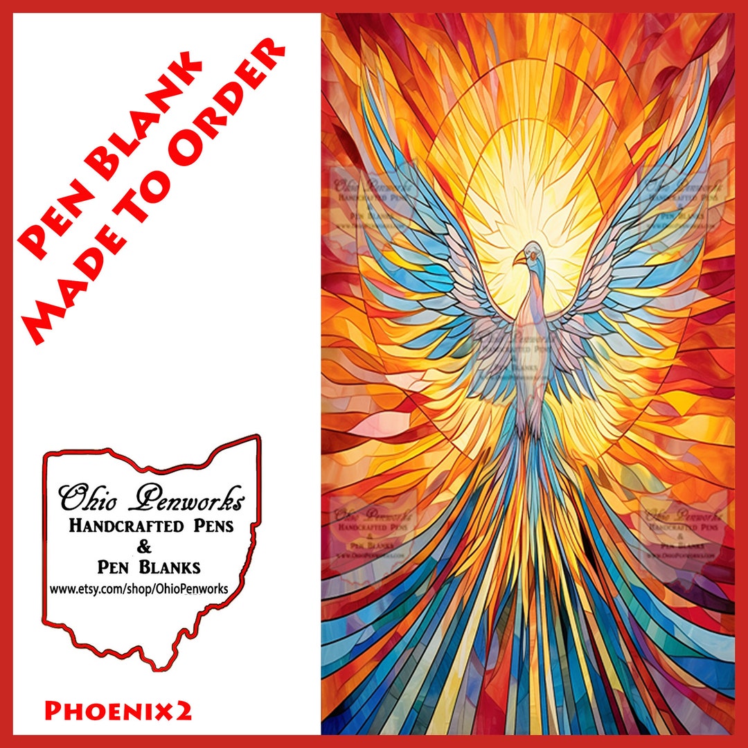 Stained Glass Phoenix Rising Alumilite Pen Blank - Made to Order - Etsy