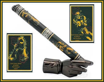 Football Ballpoint Pen, Dark Green And Yellow | Fathers Day Gift From Daughter, Mothers Day Gift