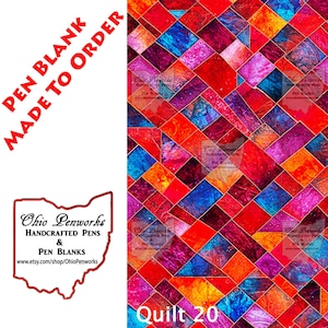 Ready-to-Turn Urethane Acrylic Blank with Colorful Quilt Pattern