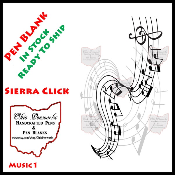 Music Themed Pen Blank | Sierra Button Click Pen Kits