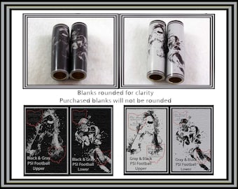 Black and Gray Football Pen Blanks For The PSI Football Pen | Alumilite