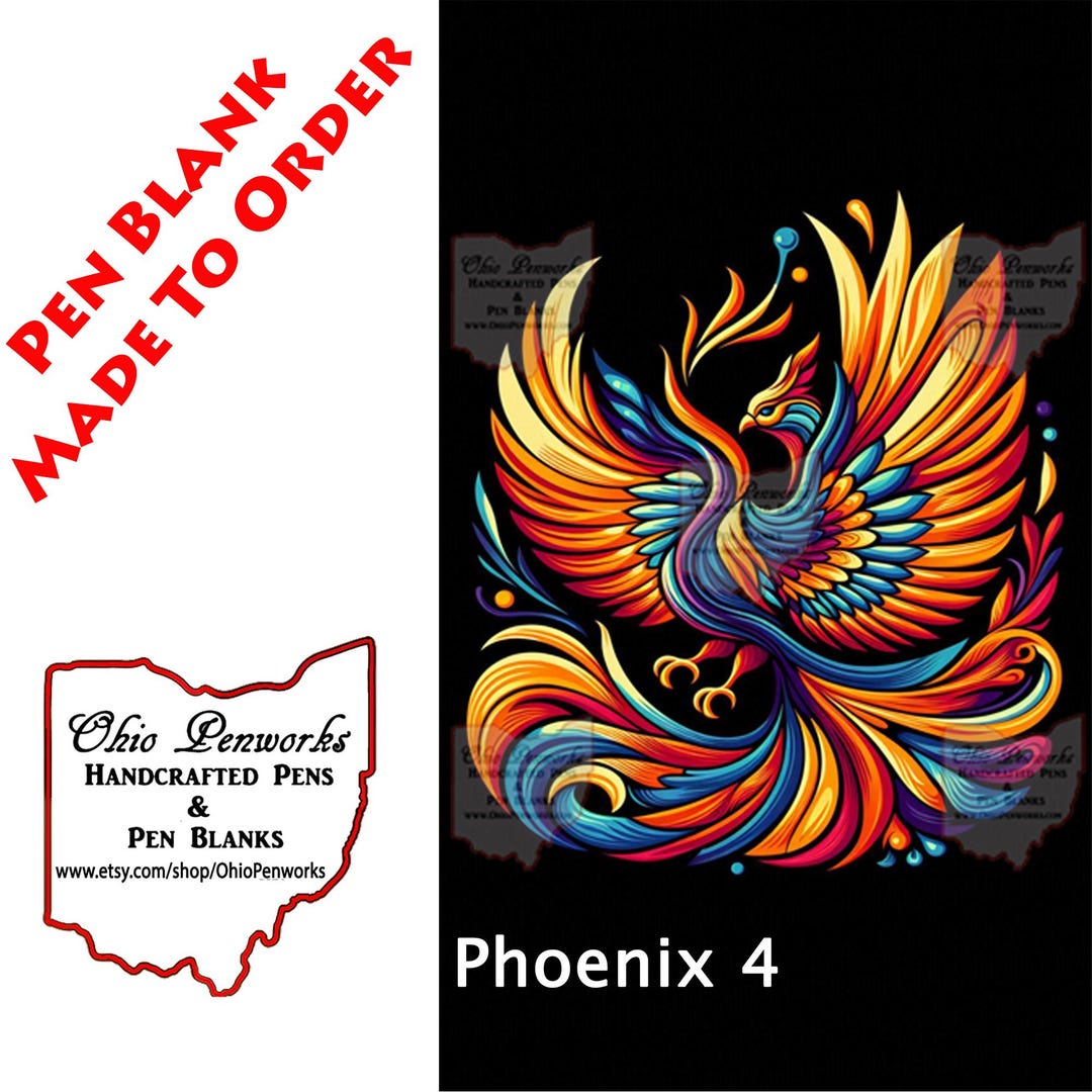 Rising Phoenix Alumilite Acrylic Pen Blank Colorful & Bright - Etsy