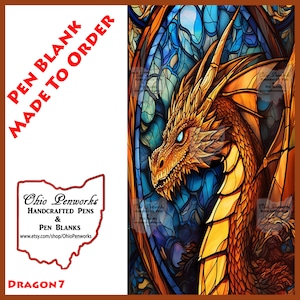Custom Alumilite Pen Blank with Dragon Image, Made to Order for Your Favorite Pen Kit
