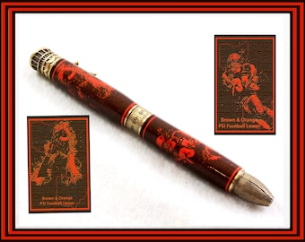 Brown and Orange Football Pen | Easter Gift For Football Player, Coach Or Fan | Mothers Day Gift, Fathers Day Gift