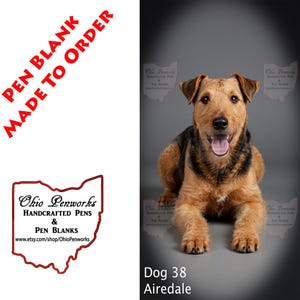 Handcrafted Airedale Alumilite Acrylic Pen Blank - Customizable to Order
