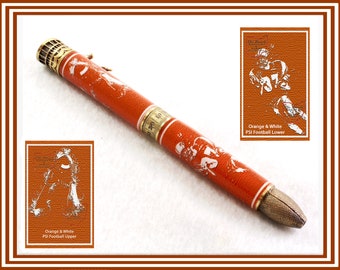 Orange and White Football Pen | Easter Gift for Football Player, Coach or Fan | Mothers Day Gift, Fathers Day Gift