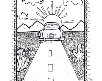 Download Paris Illustration PDF Coloring Page Paris in Spring City | Etsy