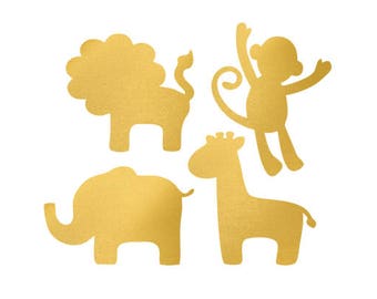 safari animals gold foil clip art png svg dxf file file silhouette cricut baby shower kids animals clip art