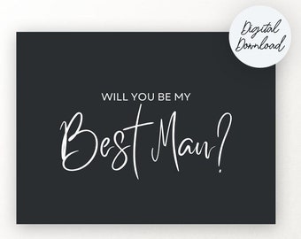 Editable Will You Be My Best Man Printable Wedding Card | Etsy