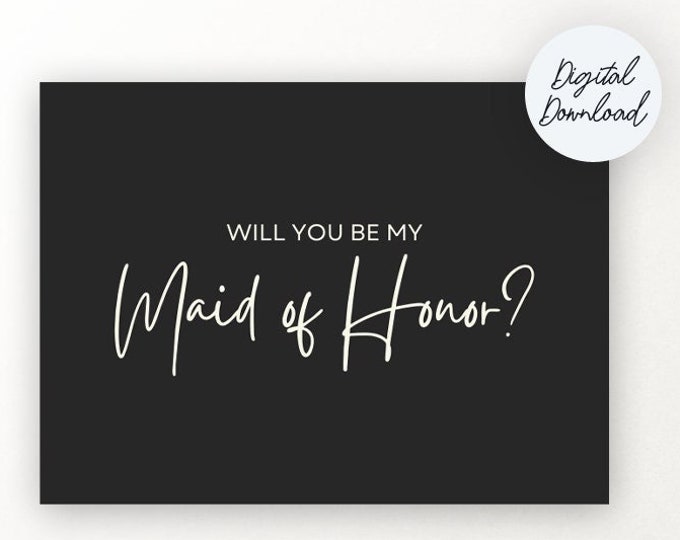 Editable Maid of Honor Card Printable Maid of Honor Card - Etsy