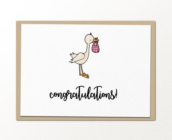 congratulations baby girl funny greeting card baby card congratulations card new baby card baby shower card congratulations for a baby