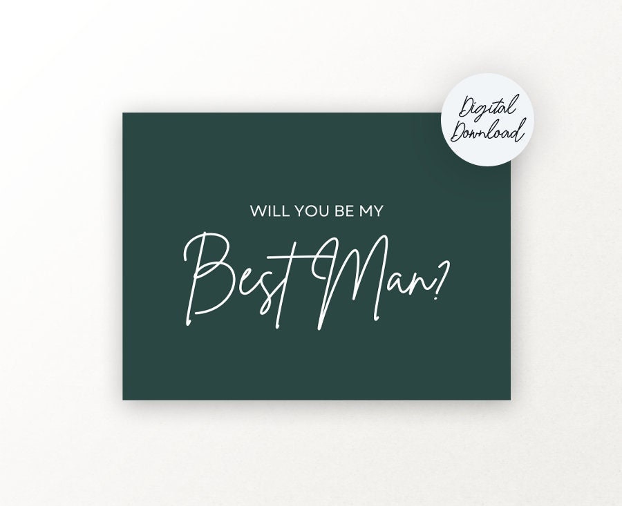Paper editable will you be my best man printable wedding card digital ...