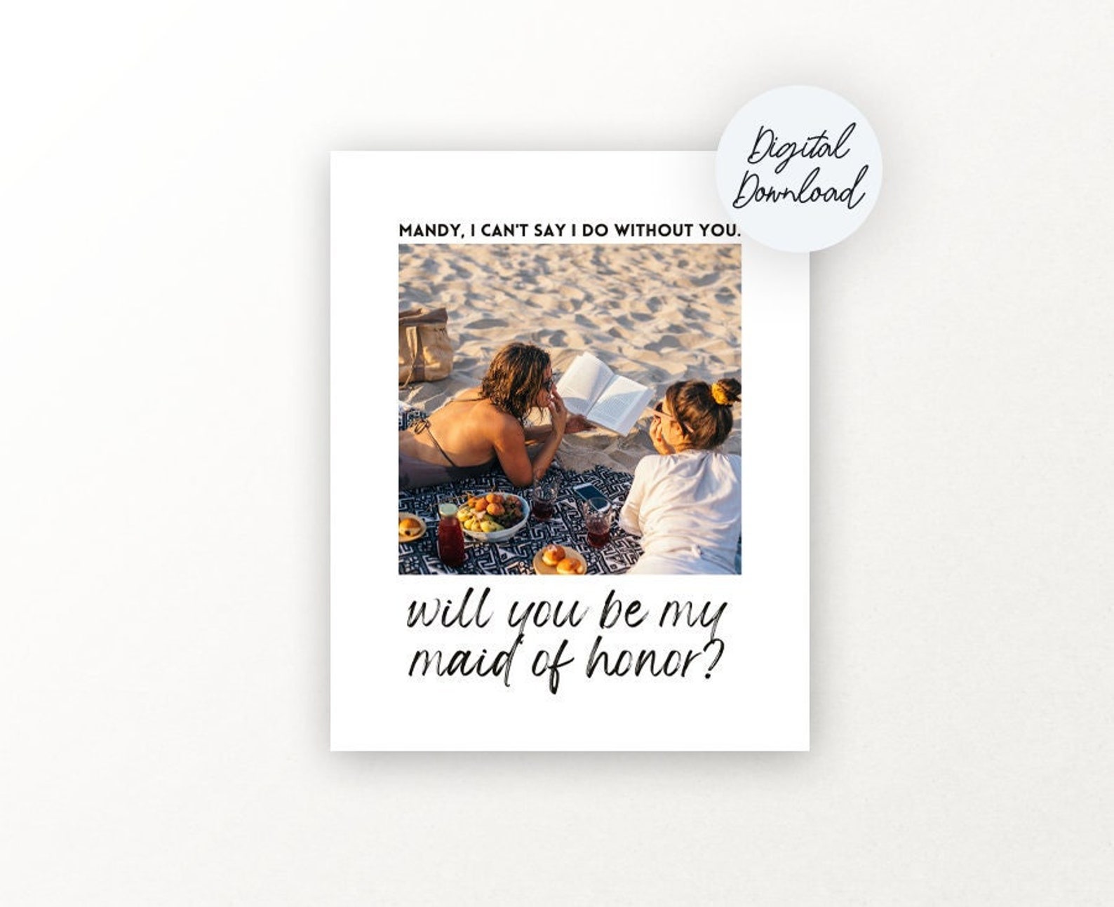 Editable Maid of Honor Card Printable Maid of Honor Card | Etsy