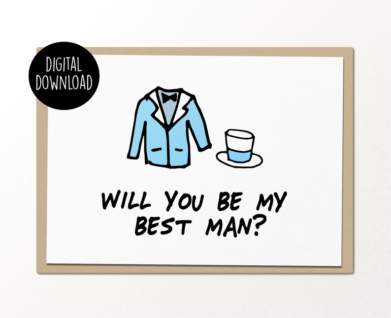 Will You Be My Best Man Card Printable Engagement Card Digital Etsy