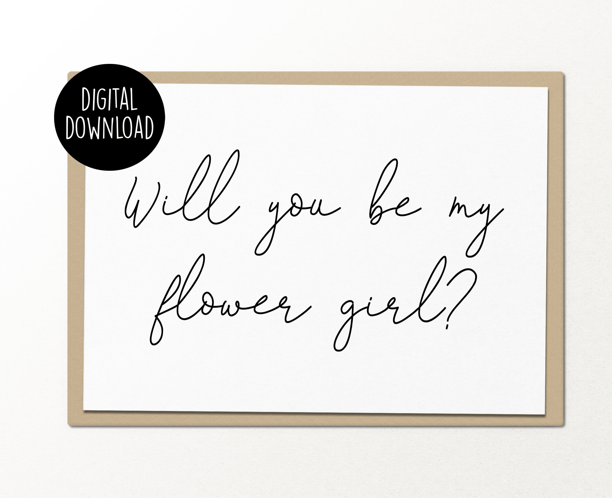 Will you be my flower girl printable wedding card digital | Etsy