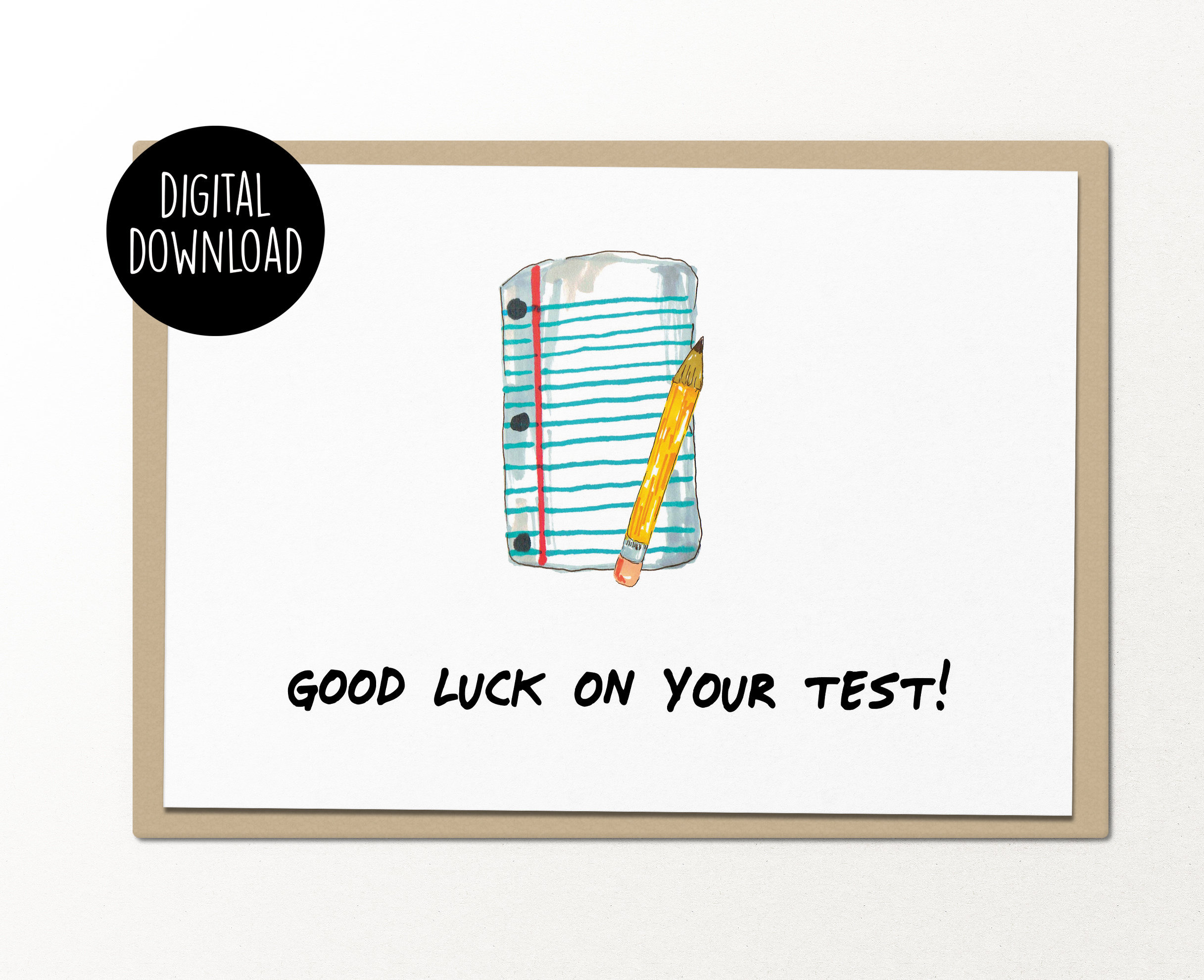 Good luck on your test printable card digital download funny Etsy