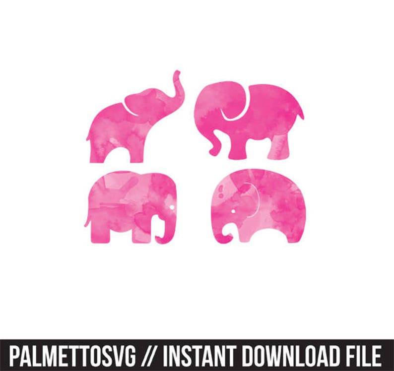 Download Elephants Pink Watercolor Clip Art Png Svg Dxf File File Silhouette Cricut Baby Shower Kids Animals Clip Art Jewelry Beauty Craft Supplies Tools Kromasol Com