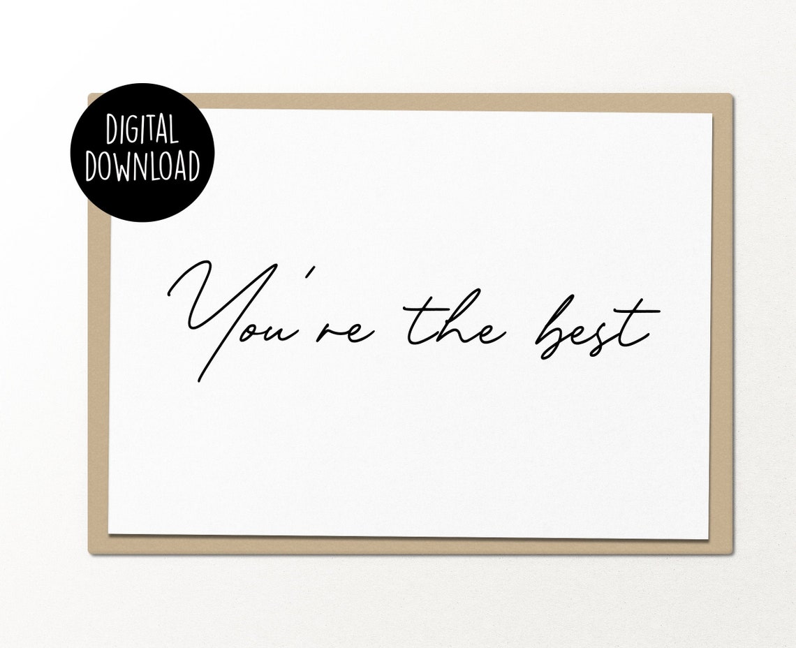 You're the best printable greeting card digital download | Etsy