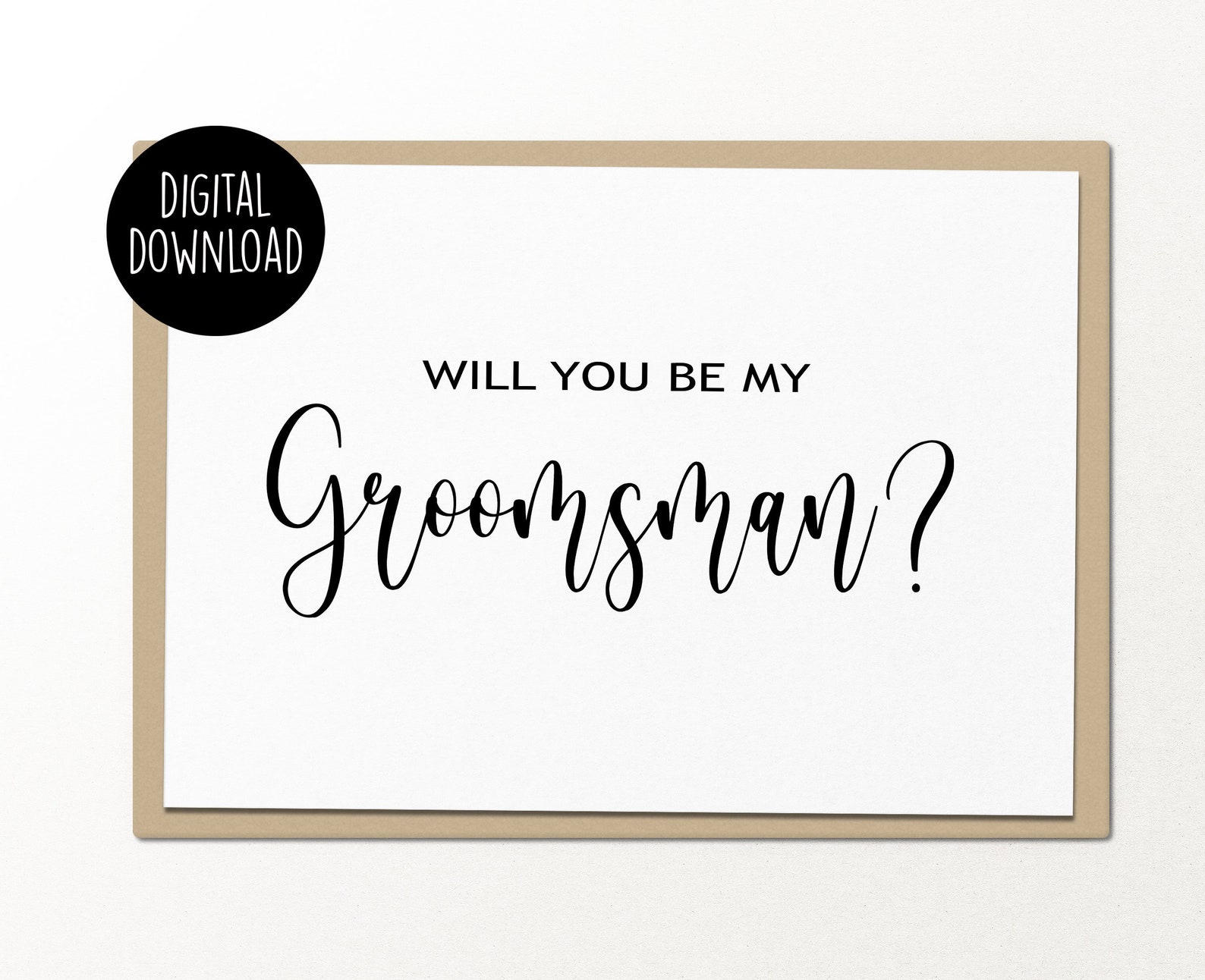 Will You Be My Groomsman Printable Wedding Card Digital | Etsy