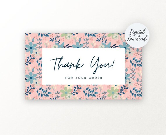 Thank You for Your Order Printable Cards | Etsy
