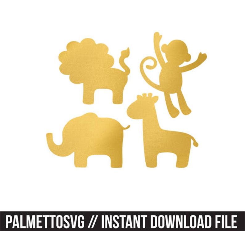 Download Safari animals gold foil clip art png svg dxf file file | Etsy