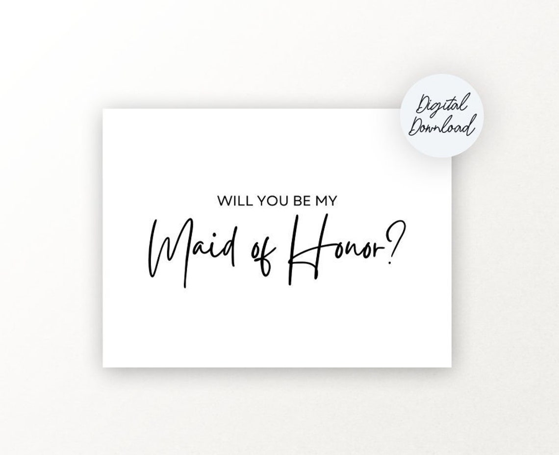 Editable Maid of Honor Card Printable Maid of Honor Card | Etsy