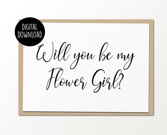 Will You Be My Flower Girl Printable Wedding Card Digital | Etsy