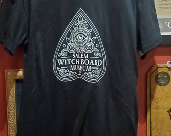 Salem Witch Board Museum Ouija Planchette Glow In The Dark T-Shirt Halloween Occult Paranormal Mystic Mystifying Mystery Talking Spirit