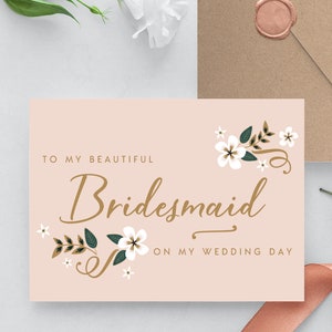 Brautjungfer Dankeskarte, Brautjungfer Geschenk, danke, dass Sie meine Brautjungfer sind, Hochzeitstag Karte, für meine Brautjungfer, Dankeskarte, gedruckt