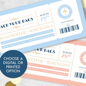 Chèque-cadeau pour les fêtes, Voyage surprise, Chèque-cadeau pour un week-end, Carte d'embarquement, Billet d'avion, Faire-part pour un billet, Carte-cadeau surprise pour les fêtes