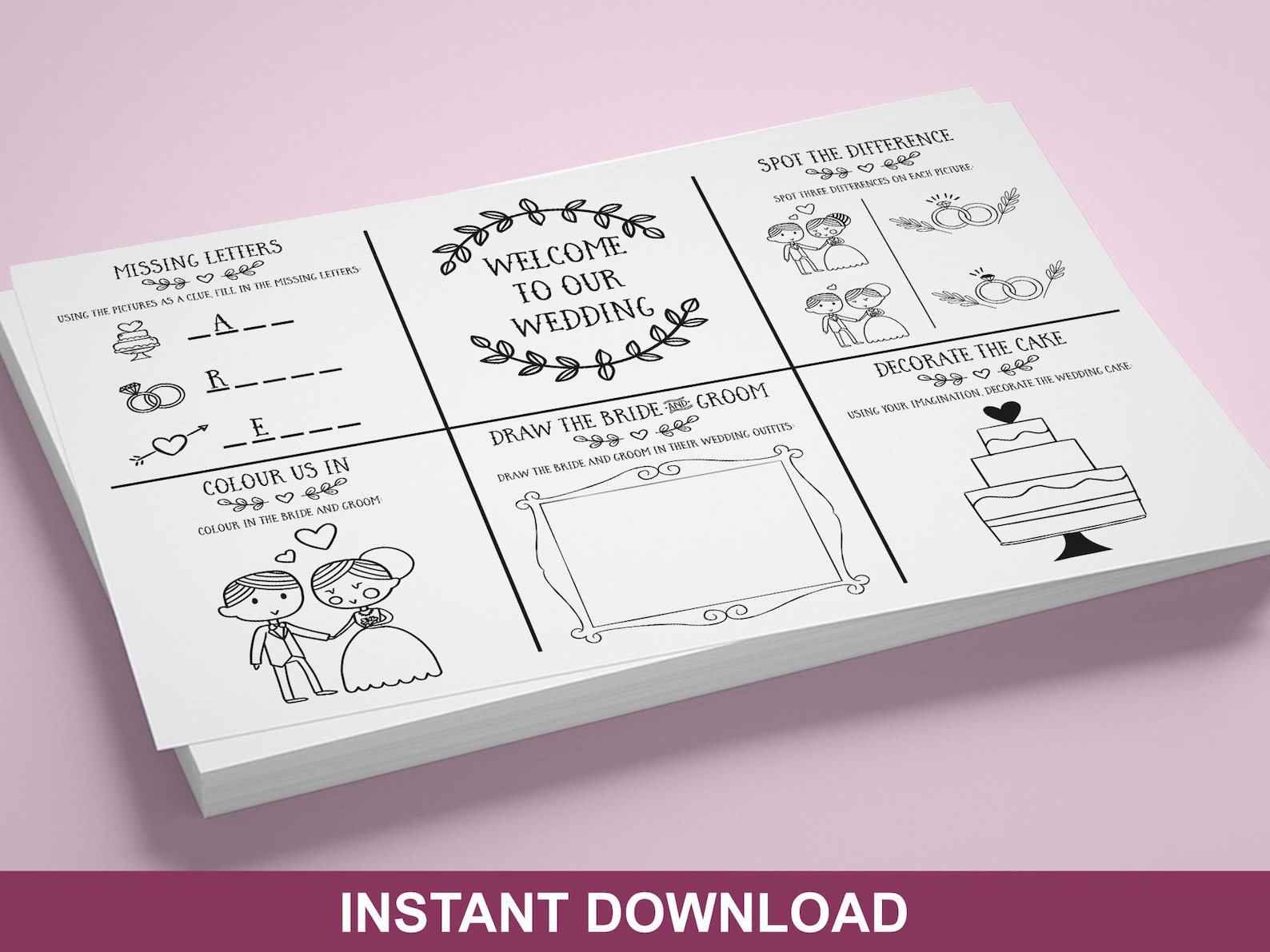 Wedding Kids Activity Pack Wedding Colouring Book Printable Etsy Wedding kids activity pack wedding colouring book printable etsy