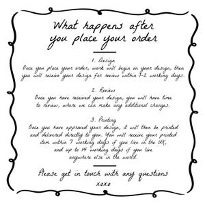 Dessert table display cards for wedding - personalised and printed