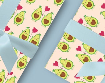 Funny Avocado Wrapping Paper, Vegan Gift Wrap, A2 Sheet