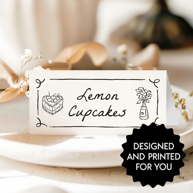 Dessert Table Sign for Wedding Reception in a whimsical modern style