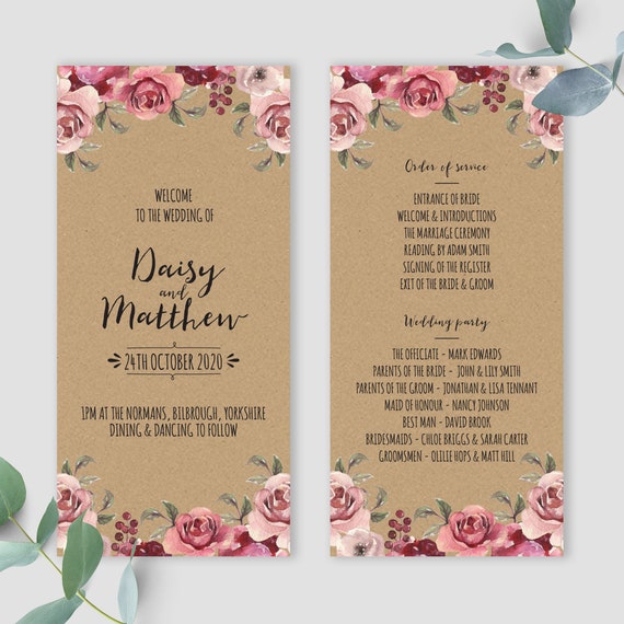 Wedding Order Of Service Template from i.etsystatic.com