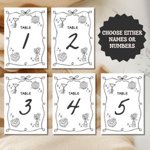 Printed A5 Wedding Table Signs for Modern Minimal Weddings