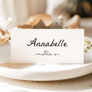 Noms de lieux de mariage, Cartes de visite élégantes, Décoration de table de mariage minimale, Couverts, Plan de table, Noir blanc, Imprimé