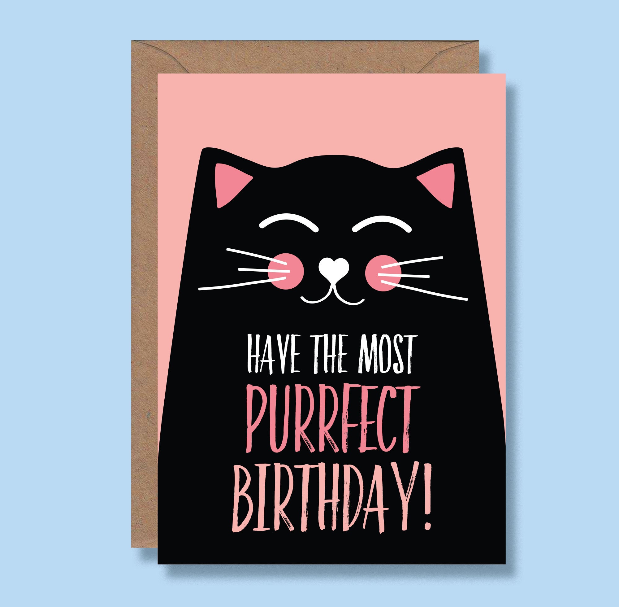 printable cat birthday card funny cats birthday card cat etsy ...