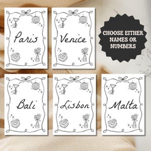 Whimsical Wedding Table Name Cards Custom Table Signs