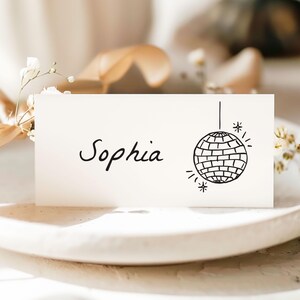 "Handgezeichnete Hochzeit Tischkarten, Namenskärtchen, Skurril, Handgeschrieben, Personalisierter Hochzeit Sitzplan, Elegant, Personalisiert Gedruckt, Gefaltet