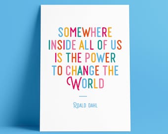 Roald Dahl Matilda Quote Print: Colorful Nursery Wall Art