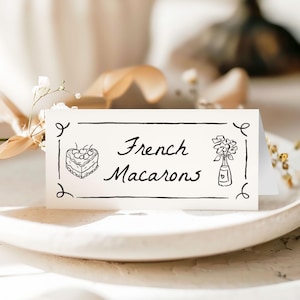 Modern Food Name Cards for Dessert Table Display