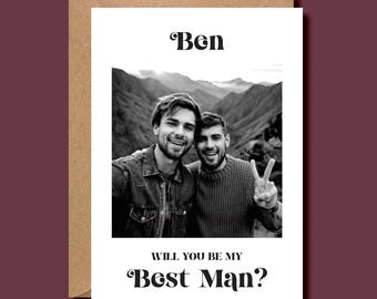 Personalized Groomsmen Proposal Card: Retro Polaroid Photo