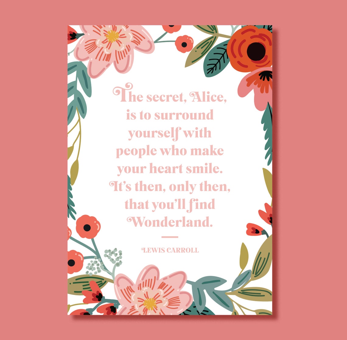 Alice in Wonderland Print the Secret Alice is to Surround Etsy