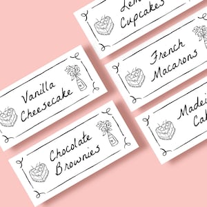 Wedding Buffet Food Labels in Minimalist Style